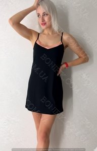 Женская ночная сорочка на тонкой бретели "Black Rose" (60049)