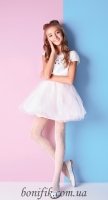 Капроновые белые праздничные колготки для девочек с рисунком ERIN 20 DEN (model 1)